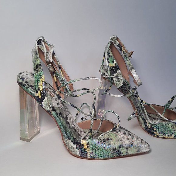 ALDO: Multicoloured Snake Print High Heels, Size 6 - Picture 8 of 8